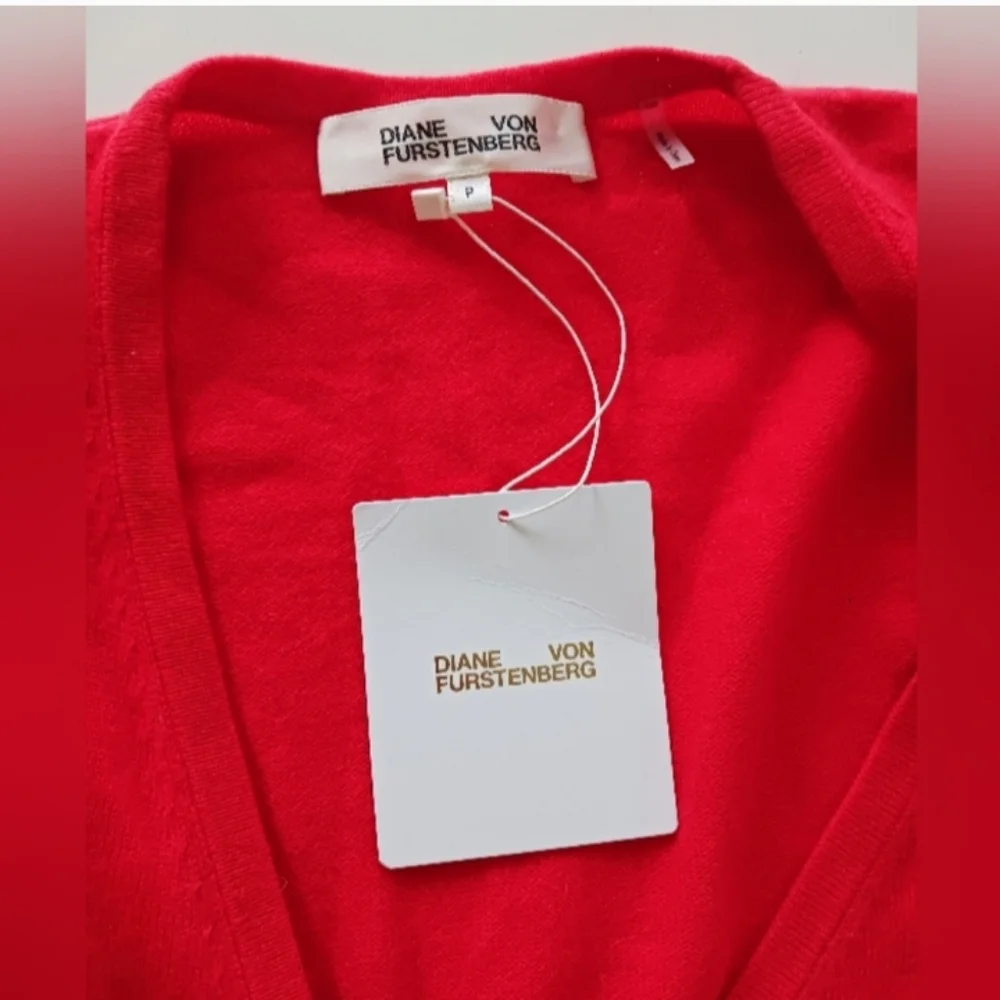 NWT Diane von  Furstenberg Cashmere/ Woll Red Wrap Dress Size P - Picture 8 of 10